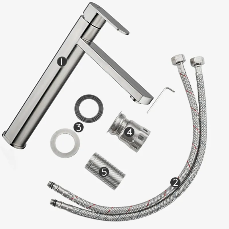 Смеситель раковина шар Frap F10805-2 нерж высокий 35мм сатин