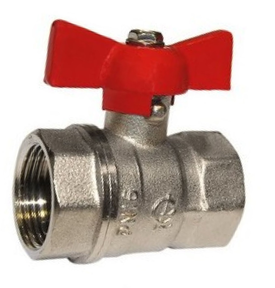 Кран шаровой    3/4"  гг бабочка КРЕПЫШ ГАЛЛОП никель