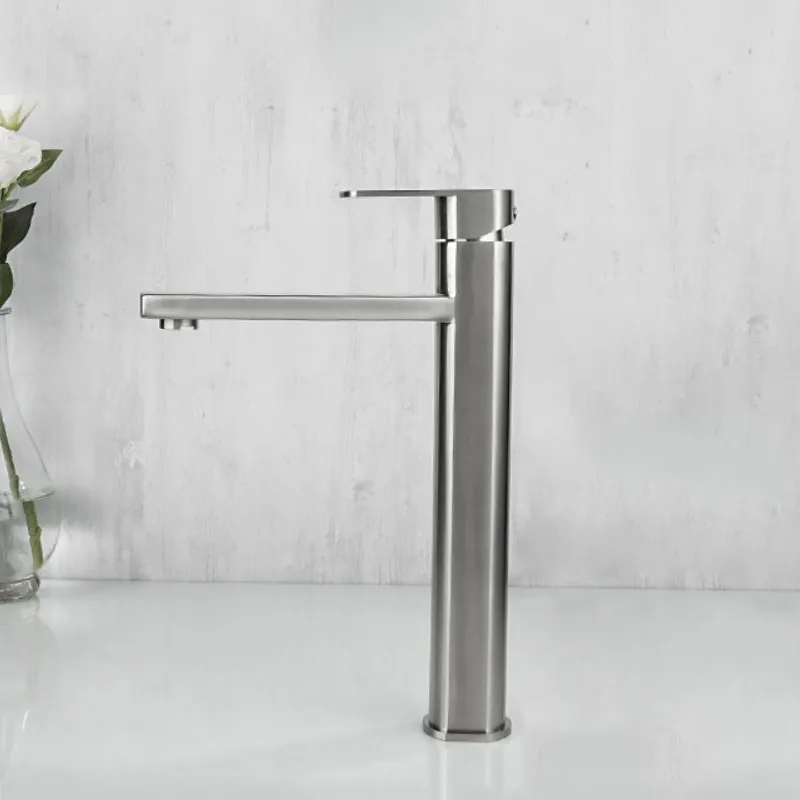 Смеситель раковина шар Frap F10805-2 нерж высокий 35мм сатин