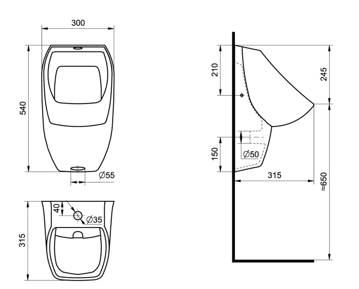 Писсуар Santek Гала  с креплением