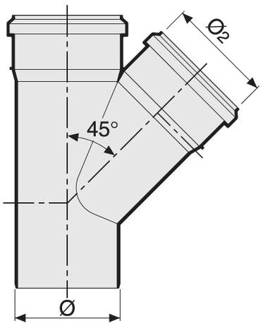 Тройник   32/ 32* 45° Sinikon