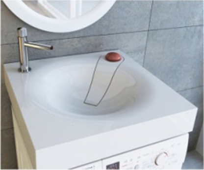 Умывальник искусственный мрамор Andrea Angy 60*60 над ст/машинкой с кроншт белый