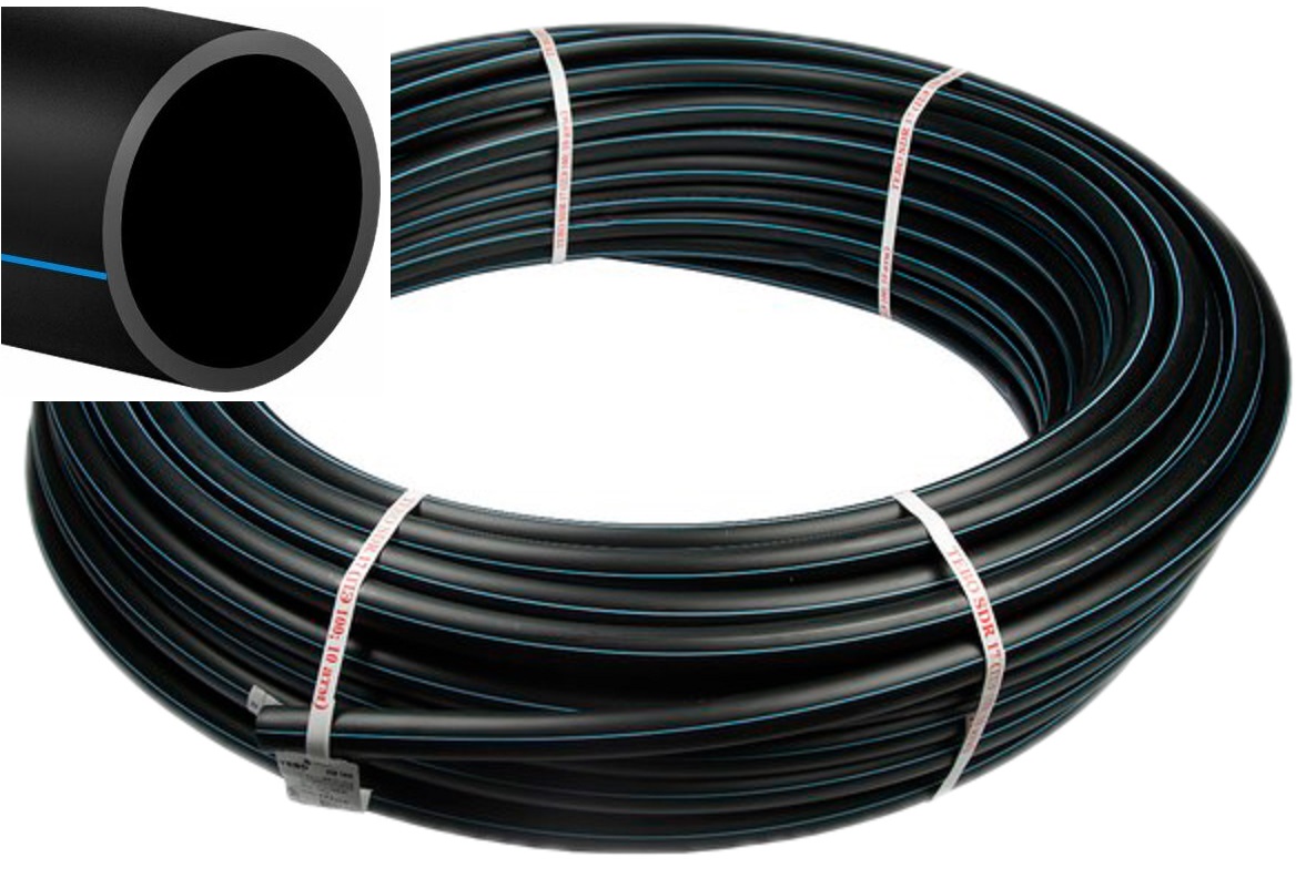Труба ПНД Tebo чёрная 32*2,0 РЭ100 питьевая напорная SDR17 10атм