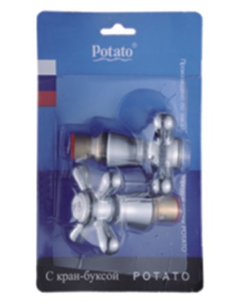 Ручка д/смесителя с к/б Potato Т301 крест