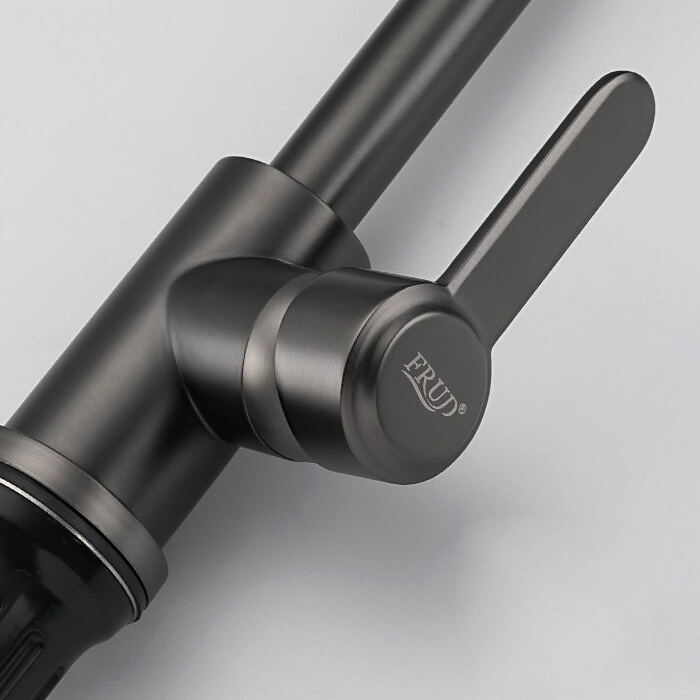 Смеситель кухня шар Frud R42052-11 35мм оружейная сталь