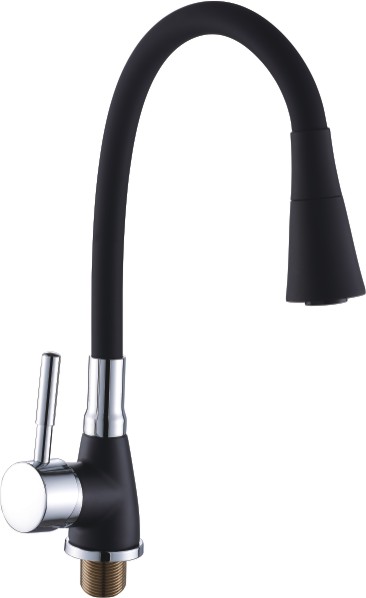 Смеситель кухня шар Potato P36284-6 бок руч гибкий излив лейка 35мм черный