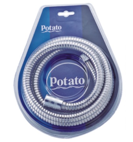 Шланг душевой Potato P53-15 хром растяжной 150-180см