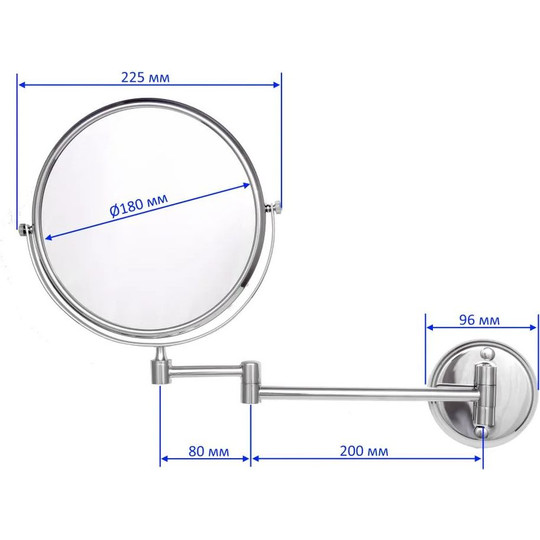 Зеркало увеличительное P760-8 200*200мм настенное