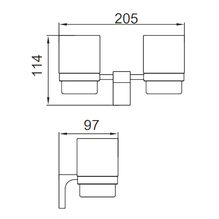 Frap F30608 стакан 2-й стекло хром