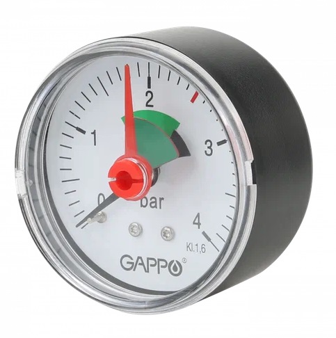 Манометр аксиальный с указателем предела 1/4"  4 бара Gappo G1471.4