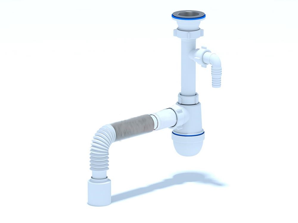Сифон 1 1/2" АНИ С0310 с отводом гофра 320-710мм 50