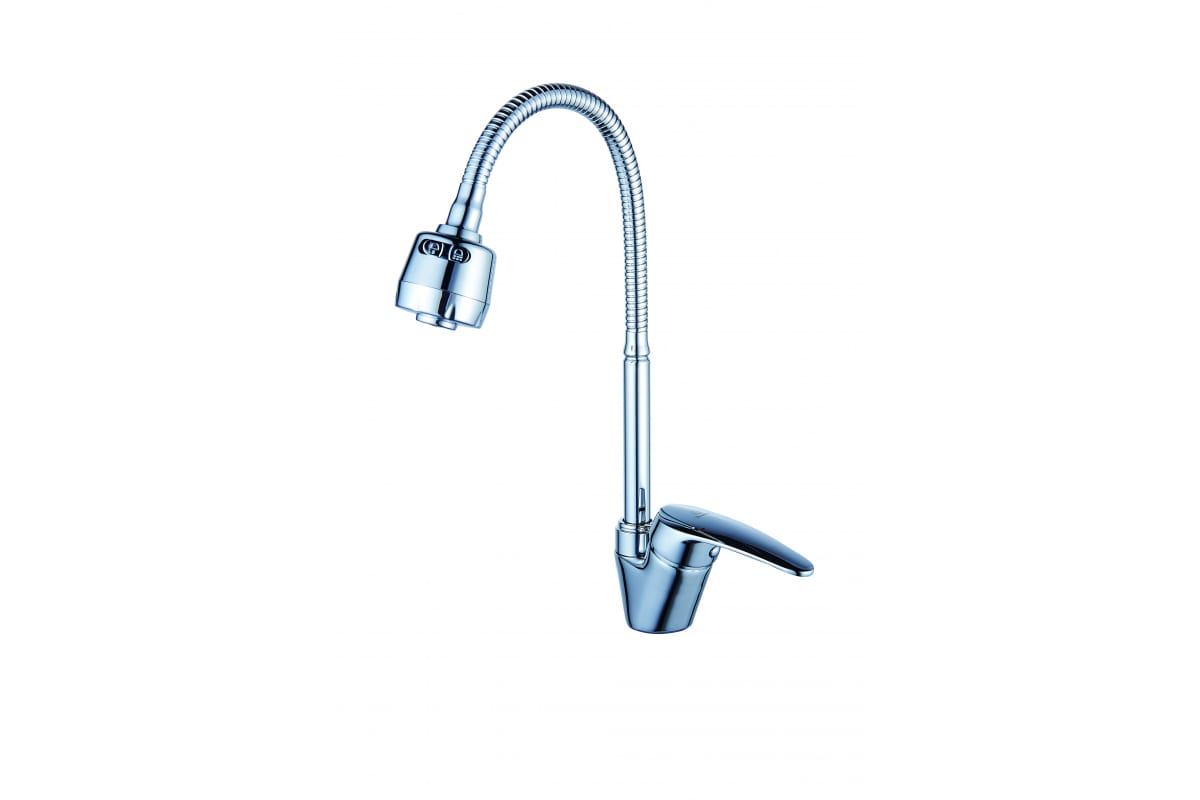 Смеситель кухня шар Diadonna D80-558112 лат бок руч гибкий излив лейка 35мм