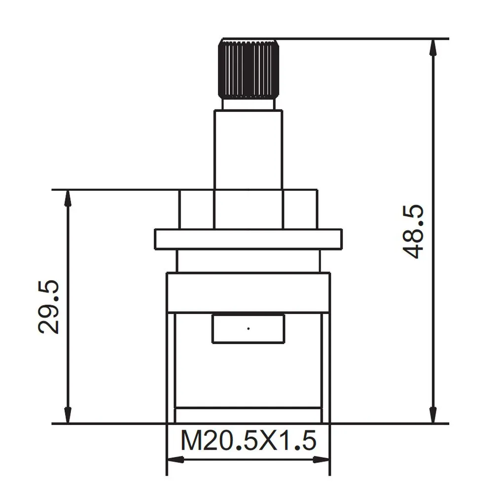Кран-букса 1/2" Potato P51-1 керамика крест 20 шлицов 180°