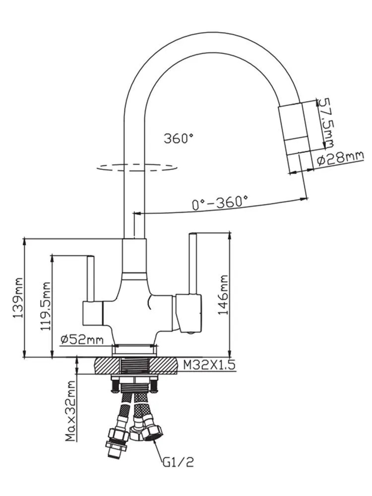 Смеситель кухня шар Diadonna D49-19027 лат бок руч под фильтр 35мм черный хром
