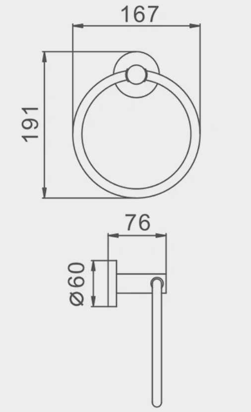 Frap F30104 полотенцедержатель круглый нерж сатин