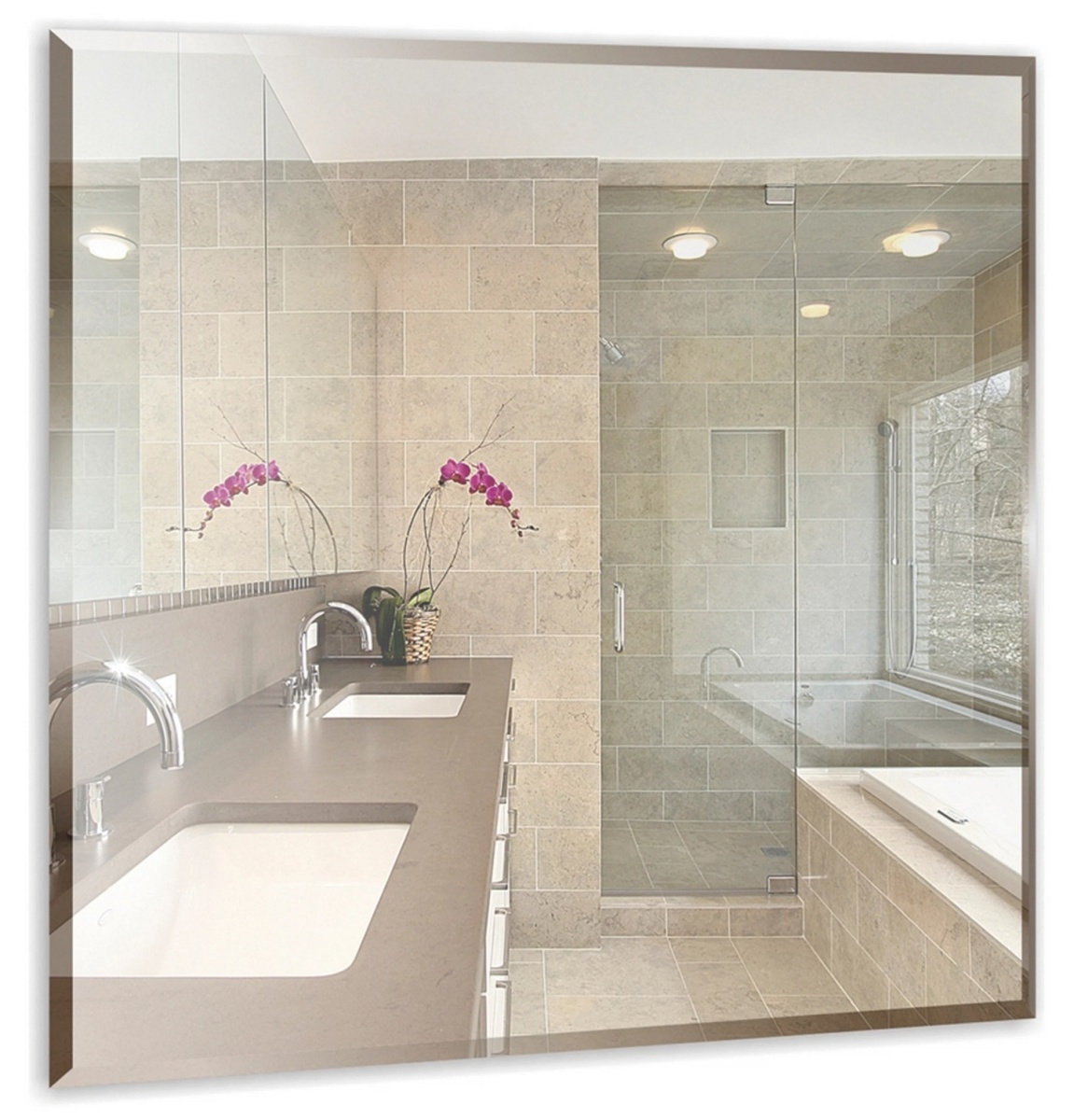 Зеркало Mixline Квадрат 530*530 без полки с фацетом