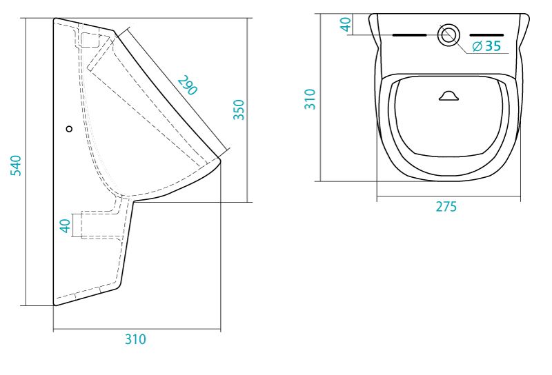 Писсуар Santek Гала с креплением и сифоном