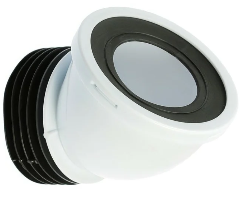 Сливная муфта д/унитаза АНИ W4228  45° короткая